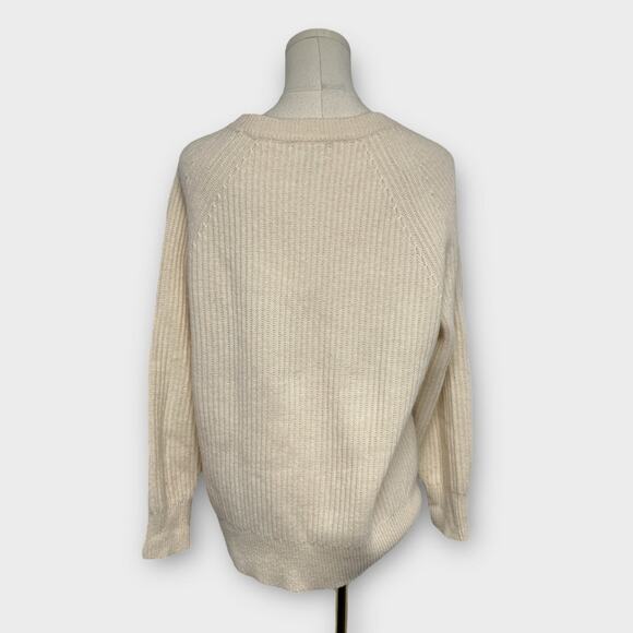 J.Crew Ribbed Cashmere Oversized Crewneck Sweater Ivory Size XS - Picture 3 of 8
